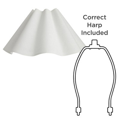 Large White Wave Empire Linen Table Lamp Shade