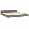 vidaXL Queen Bed Frame with Headboard, Dark Gray Fabric Upholstery, Durable Supportive Legs and Plywood slats - 4 of 4