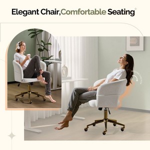 Karl Home | 25.1 Inch Velvet Ring Backrest Swivel Office Chair - 1 of 4