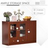 Kitchen Buffet Table Cabinet Storage Sideboard Server Console with Framed Acrylic Doors and Tabletop - 4 of 4