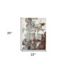 Ivory Gray and Rust Abstract Power Loom Area Rug - 3 of 4