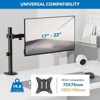 Mount-It! Single Monitor Arm Mount | Desk Stand | Full Motion Height Adjustable Articulating Tilt | Fits 17 - 32 Inch | C-Clamp and Grommet Base - 4 of 4