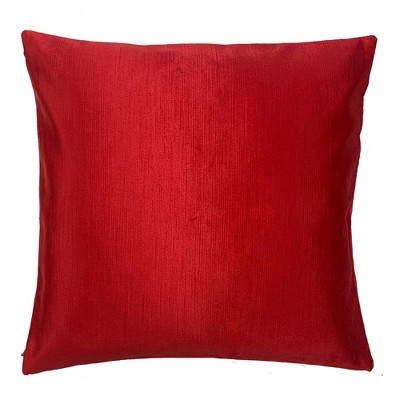 18"x18" Opera Square Throw Pillow Red - The Pillow Collection: Feather Fill, Hidden Zipper, Modern Decor, Removable Cover