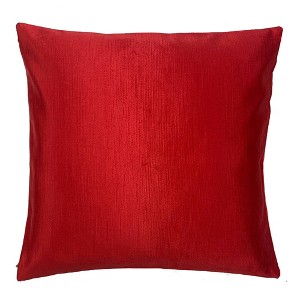 18"x18" Opera Square Throw Pillow Red - The Pillow Collection: Feather Fill, Hidden Zipper, Modern Decor, Removable Cover - 1 of 4