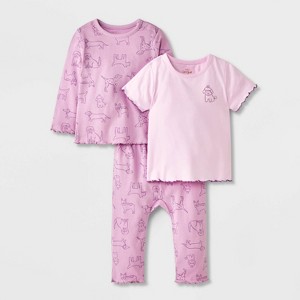 Baby Girls' 3pc Top & Bottom Set - Cat & Jack™ - 1 of 4