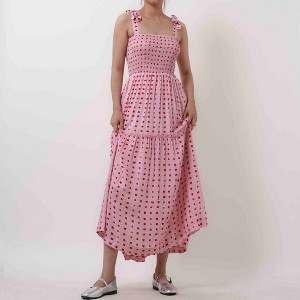 Breathable Rayon Midi Dress - Square Neck with Polyester Lining & Casual Fit Cherie Code - 1 of 4