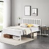 Full Size Metal Bed Frame with Wave Headboard, 14" Platform, No Box Spring Needed, Noise-Free Foundation, White - 4 of 4