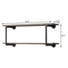 SEVOBAL Utility Storage Shelves Industrial 2 Tier Wall Shelf with Shelves and Metal Frame for Living Room, Natural Gray, 39.5"*11.5"*14.5" - 2 of 4