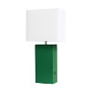 Modern Leather Table Lamp with USB and Fabric Shade - Elegant Designs - 3 of 4