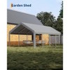 Tough Roof 13x25 FT Carport Canopy with 10 Sandbags, Heavy-Duty 220g PE Tarp & Steel Frame (Gray) - 4 of 4