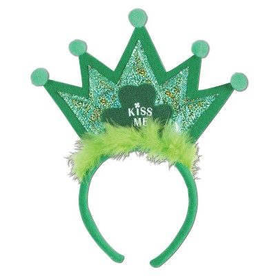 Beistle Shamrock Tiara Headband, (4/Pkg) Multicolored