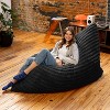 Jaxx Pillow Saxx 5.5-Foot Faux Fur - Luxuriously Soft Bean Bag Floor Pillow and Lounger, Mondo Black - 3 of 4