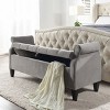NicBex Modern 57.5" Storage Bench Wood Accent Stools with Tufted Top and Rolling Arms for Bedroom and Entryway - 2 of 4
