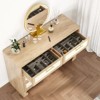 6 Drawer Dresser for Bedroom, Natural Burlap Dresser, Wooden 6 Chest of Dressers, Modern Tall Dresser for Nursery Entryway Living Room - 3 of 4