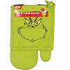 Grinch Oven Mitt Dr Seuss How The GRINCH Stole Christmas 2-Piece Oven Mitt and Pot Holder Set for Kitchen Baking Cooking Green - 4 of 4