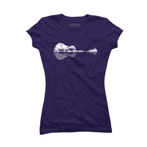 Junior's Design By Humans Nature Guitar By Maryedenoa T-Shirt - 1 of 3