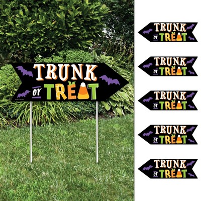 Big Dot of Happiness Trunk or Treat - Arrow Halloween Car Parade Party Direction Signs - Double Sided Outdoor Yard Signs - Set of 6