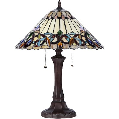 Victorian Ambrose 17" Bronze Tiffany-Style Table Lamp