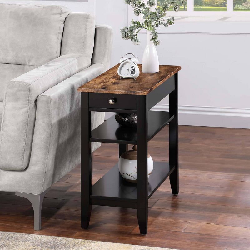  American Heritage 1 Drawer Chairside End Table with Charging Station and Shelves - Breighton Home, 2 of 7