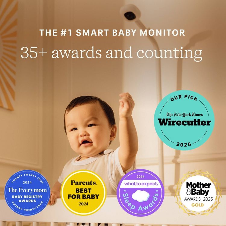 Nanit Pro Smart Baby Monitor & Wall Mount: Movement Sensor, Temperature Reading, Breath Rate Monitor, Wi-Fi Enabled, 5 of 13