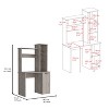 CAVINAS Modern Computer Desk with Hutch and 3-Tier Storage,25.8" Wide Office Desk w/Single Door Cabinet and Open Shelves - 3 of 4