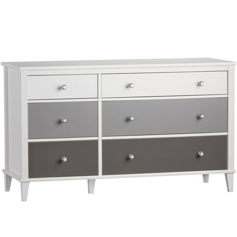 Kids 6 Drawer Monarch Hill Kids Poppy Dresser White Gray Little