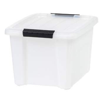 IRIS 53.65qt Stack and Pull Clear Storage Bin with Lid Natural