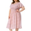 Agnes Orinda Women's Stylish Plus Size Trendy Smocked Waist A-Line Flowy Midi Sundresses - 2 of 4