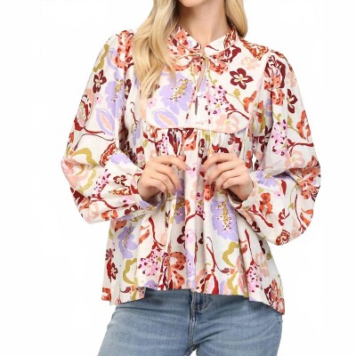 Women's Piping Tassel Tie Blouse - Fate S