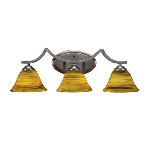 Toltec Lighting Zilo 3 - Light Vanity in  Graphite with 7" Firré Saturn Shade - 1 of 1