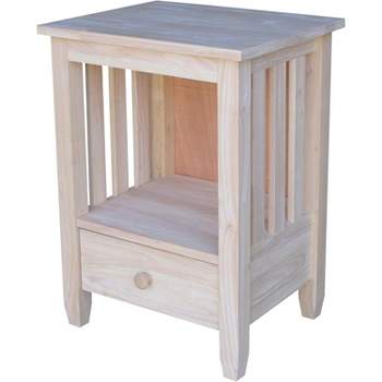 International Concepts Mission Tall End Table Includes Drawer