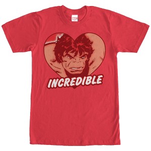 Men's Marvel Hulk Incredible Heart T-Shirt - 1 of 4