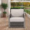 Cesicia 29'' x 32.9'' x29.3'' in Gray Modern Aluminum Armchair, Single Sofa with Woven Rattan Seat &Cushion For Garden, Poolside, Balcony - 4 of 4