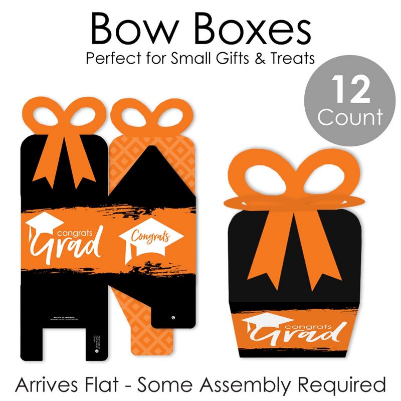 Big Dot of Happiness Orange Grad - Best is Yet to Come - Square Favor Gift Boxes -  Orange Graduation Party Bow Boxes - Set of 12, 5 of 8