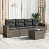 vidaXL 5 Piece Patio Sofa Set with Cushions - Gray With Table - 2 of 4