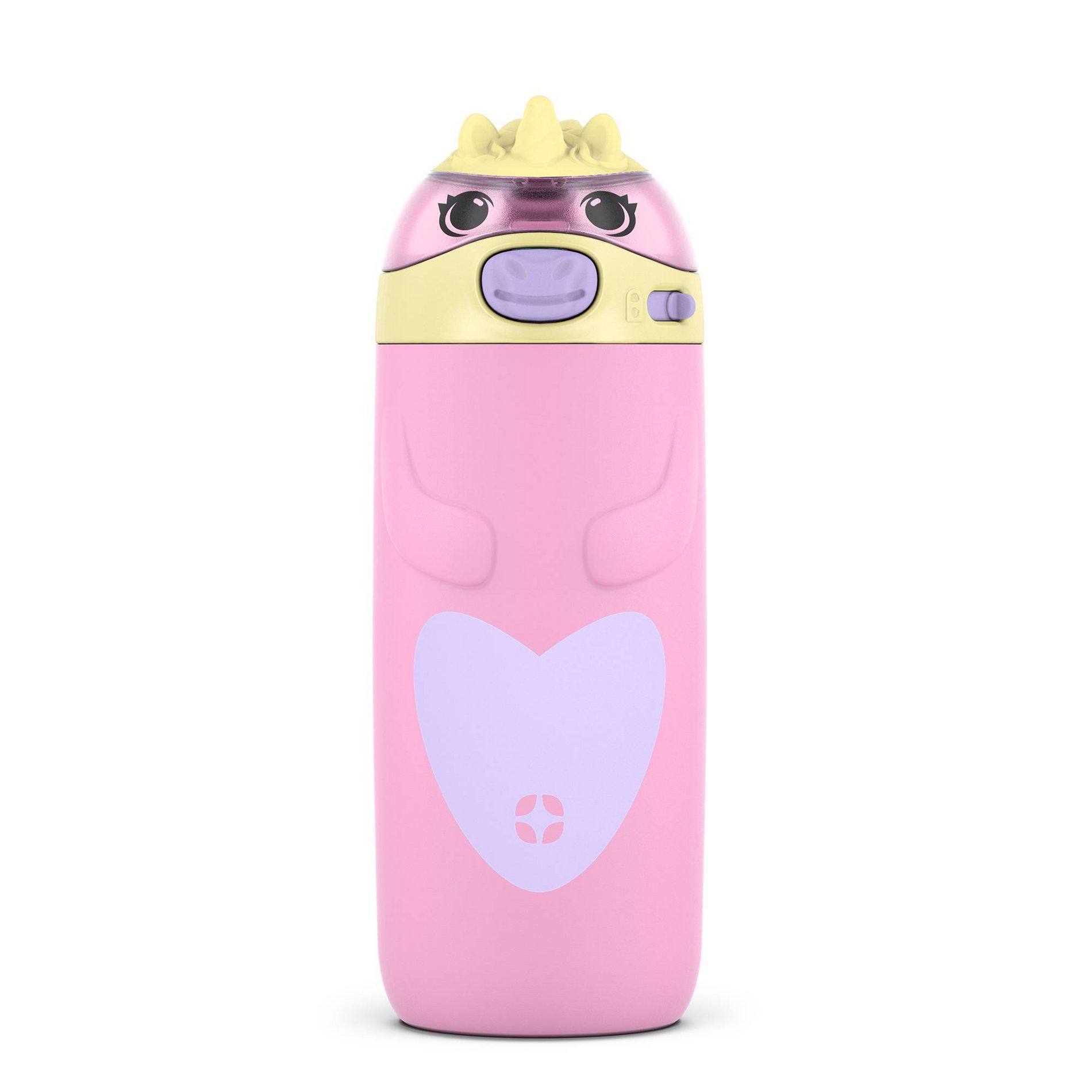 Ello 12oz Stainless Steel Water Bottle Cleo Pink: Kids Portable Drinkware, Dishwasher-Safe, Blossom Color