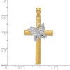 Black Bow Jewelry 14k Two Tone Gold Butterfly Cross Pendant, 22 x 43mm - 4 of 4