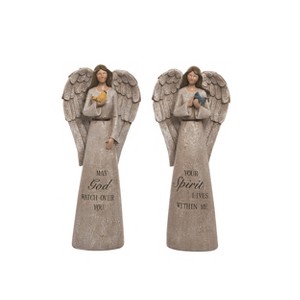 Transpac Resin Angel with Bird Figurine Set of 2 Multicolored Decorative Tabletop Objects for Home Decor - 1 of 1