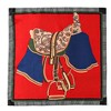 Anna-Kaci Colorful Boho Patterned Satin Scarf with Abstract Print for Neck Hair or Handbag Styling - Red - 3 of 3