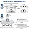 Stainless Steel Chafing Dish Buffet Set of 2 with 8 Qt Rectangle, Includes Food and Water Pans,for Parties, Events, Weddings, and Holiday - 2 of 4
