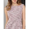 INSPIRE CHIC Women's Sleeveless Tweed Boat Neck Work Office Sheath Dresses - 4 of 4
