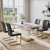 POVISON Modern Luxury Leather Dining Chairs Set of 2, Accent Side Chairs, Black - 3 of 4