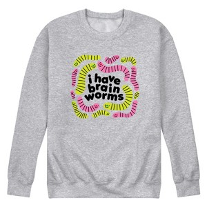 Men's - Instant Message - I Have Brain Worms Graphic Fleece Sweatshirt - 1 of 4