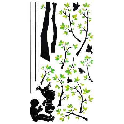 Slickblue Creative Swing Wall Stickers, Quick Application for Smooth Surfaces, Size 13"x23.5"