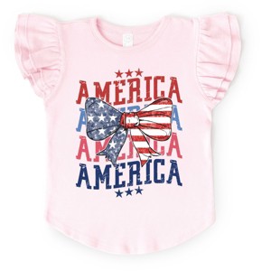 The Juniper Shop America Wave Stacked Coquette Flutter Sleeve Tee - 1 of 4