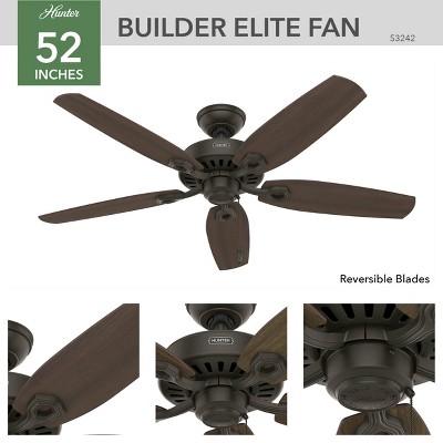 52" New Bronze Ceiling Fan with Reversible Blades