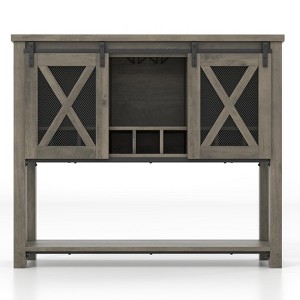 homfan Coffee Bar Sideboard Cabinet Storage with Wine Rack and Glass Holder, Console Table with Sliding Barn Doors, for Living Room, Dining Room - 1 of 4