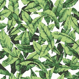 RoomMates Palm Leaf Peel & Stick Wallpaper Green/White: Removable Vinyl, Modern Botanical, Self-Adhesive, 28.2 Sq Ft Coverage - 1 of 4