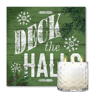 Courtside Market Deck the Halls Artboard & 13.5oz 3-Wick Candle Set - 1 of 3