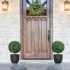 Wooakway 27.6"H Set of 2 Ball Boxwood Artificial Tree Artificial Topiary Artificial Plant with Ground Stakes for Indoor/Outdoor D¨¦cor - 2 of 4